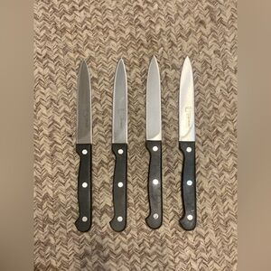 Set of 4 L.C. Germain 4.5" Utility Knife Black Handle